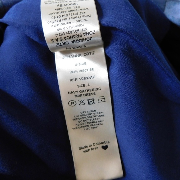 JOHANNA ORTIZ Gathering Nature Printed Crepe Mini Dress Blue Tropical Print 4 - Picture 13 of 15